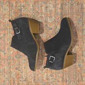 Navy Suede Bootie